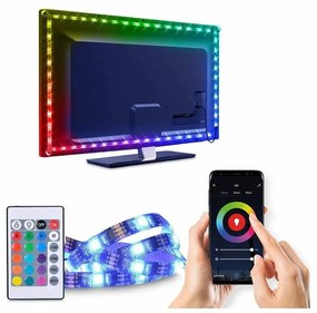 Solight WM58 - LED RGB Pásik pre TV LED/6W/5V Wi-Fi Tuya + diaľkové ovládanie 0,5m