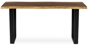 Autronic - Stůl jídelní, 160x90x75 cm, MDF deska, dekor staré dřevo, kovová nohy ve tvaru U, černý matný lak - HT-F4216 OLW AKCE NOVINKA