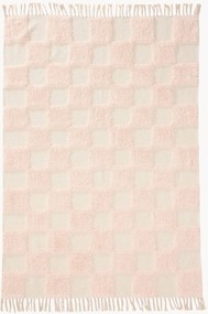 Ručne tkaný bavlnený koberec's reliéfnou štruktúrou Caro