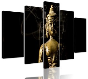 5-dielny obrazu Budha zahalený dymom
