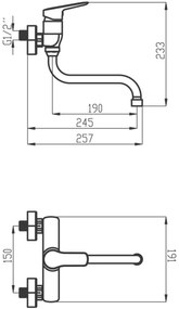 Novaservis - Drezová/umývadlová batéria METALIA lesklý chróm
