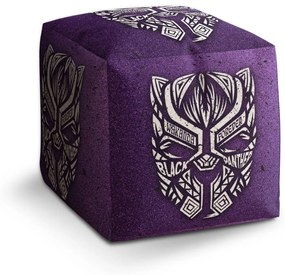 Sablio Taburet Cube BLACK PANTHER wakanda forever Biely: 40x40x40 cm