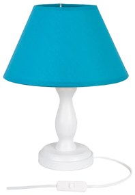 HELLUX Moderná stolná lampa STEFI 1 E14 biela / modré tienidlo 4102108