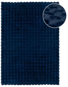 Tmavomodrá syntetická kožušina 160x230 cm Waffle Faux Fur – Flair Rugs