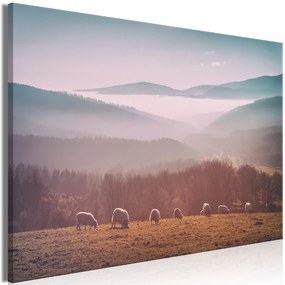 Artgeist Obraz - Flock of Sheep (1 Part) Wide Veľkosť: 60x40, Verzia: Na talianskom plátne