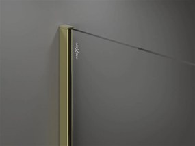 Mexen Kioto sprchová zástena 70x200 cm 8 mm, zlatý profil, sklo čierny vzor 2, 800-070-101-50-78