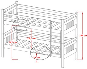 Detská posteľ 90 x 190 cm ARAS (s roštom a úl. priestorom) (borovica). Vlastná spoľahlivá doprava až k Vám domov. 1013425