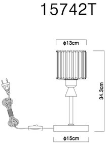 Globo 15742T - Stolná lampa JORDANA 1xE27/60W/230V pr. 15 cm čierna
