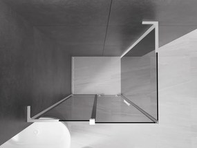 Mexen Velar L, sprchový kút s posuvnými dverami 110 x 75 cm, 8mm šedé sklo, biela matná, 871-110-075-43-20