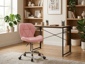 AKCIA Ružové kancelárske kreslo AVOLA z eko kože II. akosť