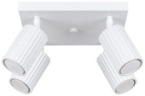 Stropné svietidlo Karbon, 4x biele kovové tienidlo, (možnosť polohovania)