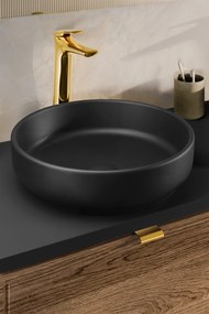 Comad Keramické umývadlo na dosku RIVER 1 BLACK MATT UN 40, čierna mat