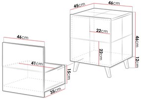 Komplet 2ks nočných stolíkov Rebon, MDF biely lesk
