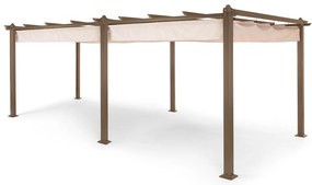 Pantheon Rust, pergola, hliníková štvorhranná rúrka, 3 × 6 m, 4 rohové stĺpiky, nepremokavá
