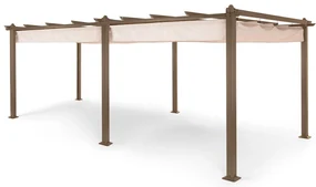 Pantheon Rust, pergola, hliníková štvorhranná rúrka, 3 × 6 m, 4 rohové stĺpiky, nepremokavá