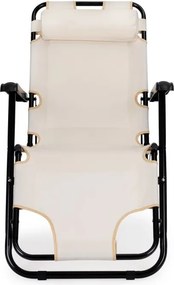 Ležadlo s opierkou hlavy, skladacia konštrukcia, béžové