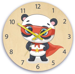 Detské nástenné hodiny Ami Panda hrdina 30 cm viacfarebné