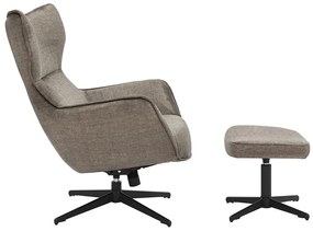 Kreslo VOGUE otočné o 360°, zamatová farba taupe, s čiernym kovovým rámom
