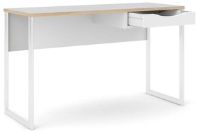 Biely pracovný stôl Tvilum Function Plus, 130 x 48 cm