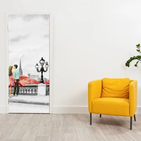 Fototapeta na dvere - Milenci v Paríži (95x205cm)