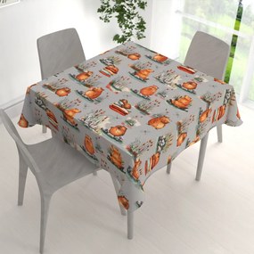 Biante Detský bavlnený štvorcový obrus Sandra SA-711 Kapybary na sivom 120x120 cm