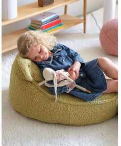 Zelený detský sedací vak z textílie buklé Bear – Wigiwama