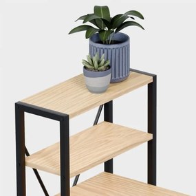 Rohový pracovný stôl s policami Leader 5.9 Dub Craft / čierny