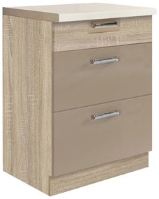 Kuchynská skrinka Premio 10D sonoma/biely/cappuccino lesk