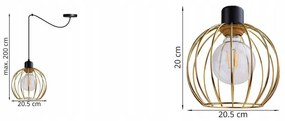 Závesné svietidlo TORONTO SPIDER, 1x zlaté drôtené tienidlo, (výber z 2 farieb konštrukcie)