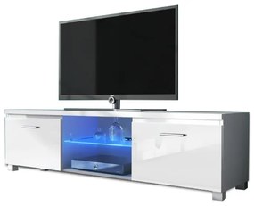 TV stolík Lugo 2 - biela / biely vysoký lesk