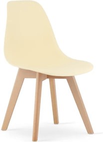 Set dvoch jedálenských stoličiek KITO krémové (hnedé nohy) 2ks