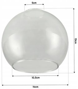 BERGE LED lustrové stropné svietidlo 4xE27 priehľadná sklenená guľa