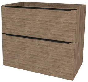 Mereo, Mereo Mailo, kúpeľňová skrinka 101 cm, čierne madlo, Multidecor, Dark Rockford Hic, MER-CN592SBDRH1