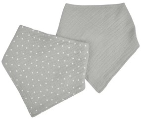 Sivé mušelínové slintáky v súprave 2 ks – Bébé Douceur