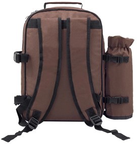anndora Piknikový batoh pre dve osoby — hnedá s kruhmi