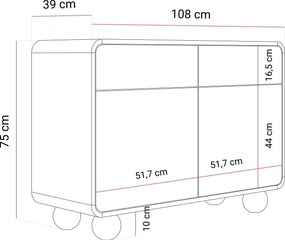 Dizajnová komoda PASCAL 108 cm