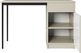 Jednodverový písací stôl Nicole 120 cm so zásuvkou - kasmír / čierne nohy