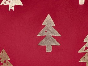 Sada 2 zamatových vankúšov s vianočným vzorom 45 x 45 cm červená CUPID Beliani