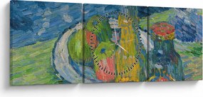 Obraz - Alexej von Jawlensky, Still Life with Bottles and Fruit, reprodukcia (s hodinami) (90x30 cm)