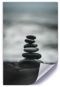 Gario Plagát Hromada kameňov v sivej farbe Farba rámu: Bez rámu, Veľkosť: 20 x 30 cm