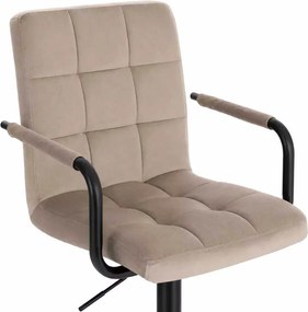 LuxuryForm DESIGN Barová stolička VERONA BLACK VELUR na čiernom tanieri - latte