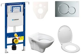 Cenovo zvýhodnený závesný WC set Geberit do ľahkých stien / predstenová montáž + WC Ceramia S-Line Pro 111.355.00.5ND2