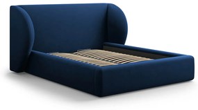 Čalúnená posteľ milany s úložným priestorom 160 x 200 cm modrá MUZZA