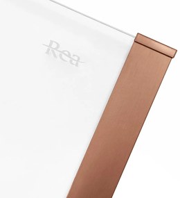 Rea Solar, sprchovací kút s posuvnými dverami 100(dvere) x 80(stena) x 195 cm, 6mm číre sklo, medený matný profil, REA-K9513