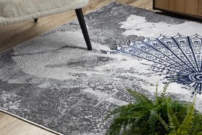 Koberec ALLURE 5715 svetlosivý / granátový