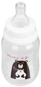 AKUKU Fľaša s obrázkom Akuku 125 ml medveď biela