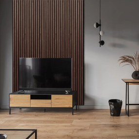 Drevený akustický panel, 2400 x 600 mm, B2BP007, balenie 5 ks, orech