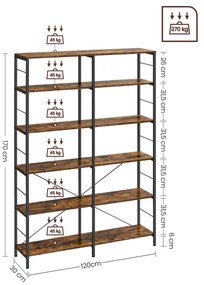 Knižnica NAVARO hnedá/čierna