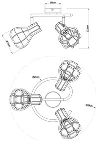 Globo 15388-3 - Bodové svietidlo CLASTRA 3xE27/40W/230V