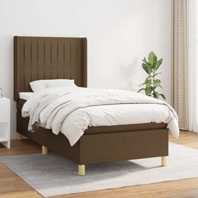 Boxspring posteľ s matracom tmavohnedá 100x200 cm látka 3132132